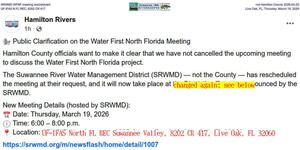 [SRWMD rescheduled, not Hamilton County 2026-02-25, WFNF moved to SRWMD HQ, Thursday, March 19, 2026]