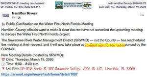 [SRWMD rescheduled, not Hamilton County 2026-02-25, WFNF moved to SRWMD HQ, Thursday, March 19, 2026]