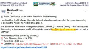 [SRWMD rescheduled, not Hamilton County 2026-02-25, WFNF moved to SRWMD HQ, Thursday, March 19, 2026]