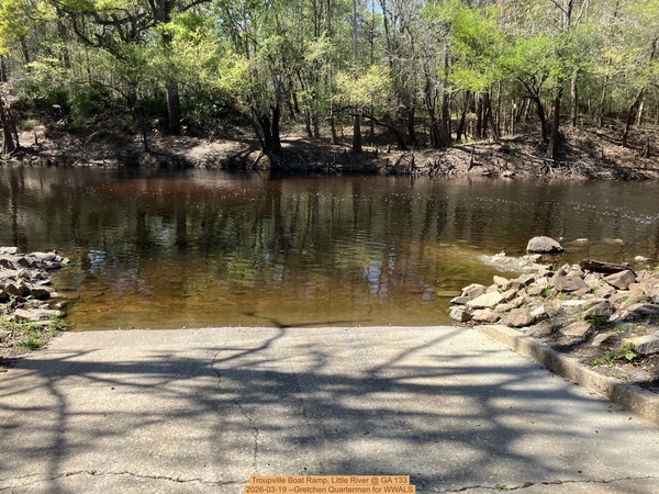 [Troupville Boat Ramp, Little River @ GA 133 2026-03-19 --Gretchen Quarterman for WWALS]