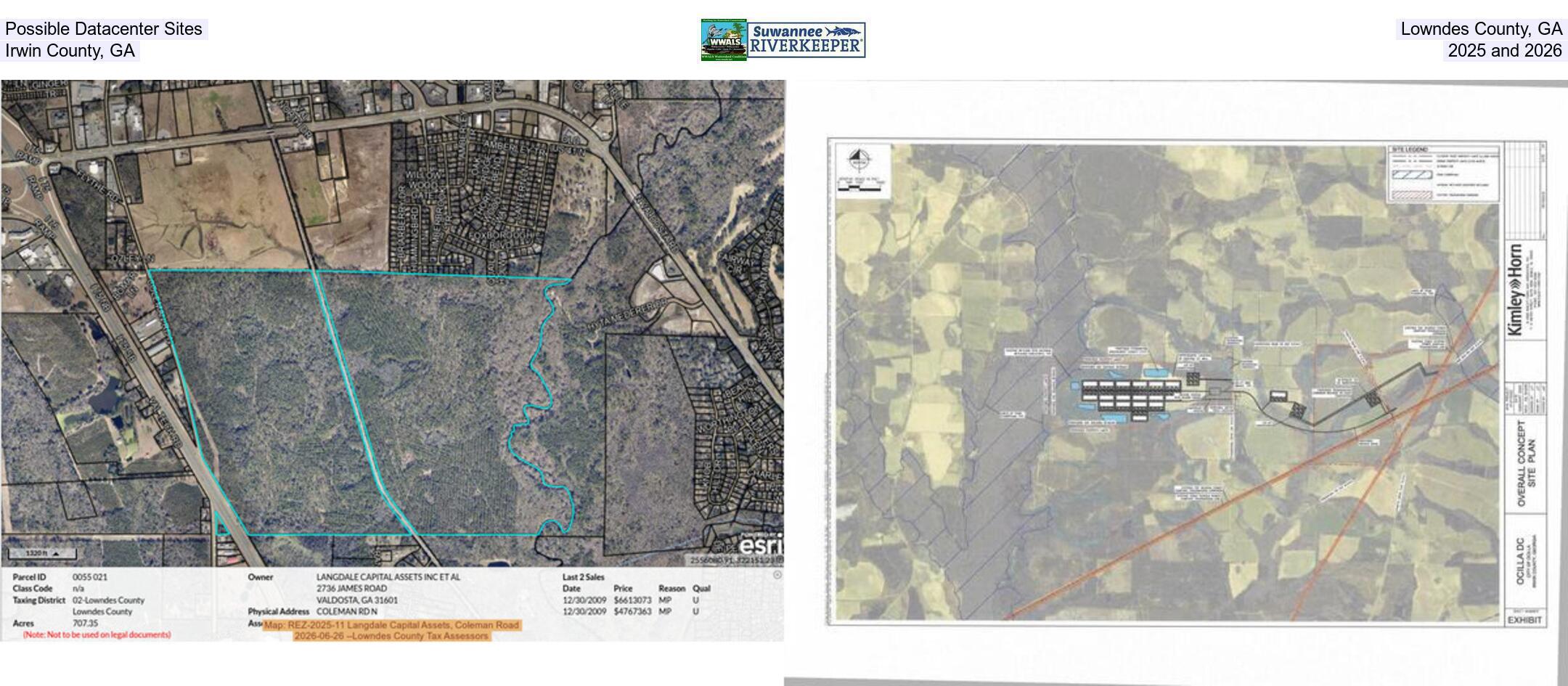 Possible Datacenter Sites, Lowndes County, GA, Irwin County, GA, 2025 and 2026