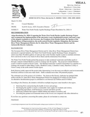 [SUBJECT: Water First North Florida Aquifer Recharge Project Resolution No. 2026-14]