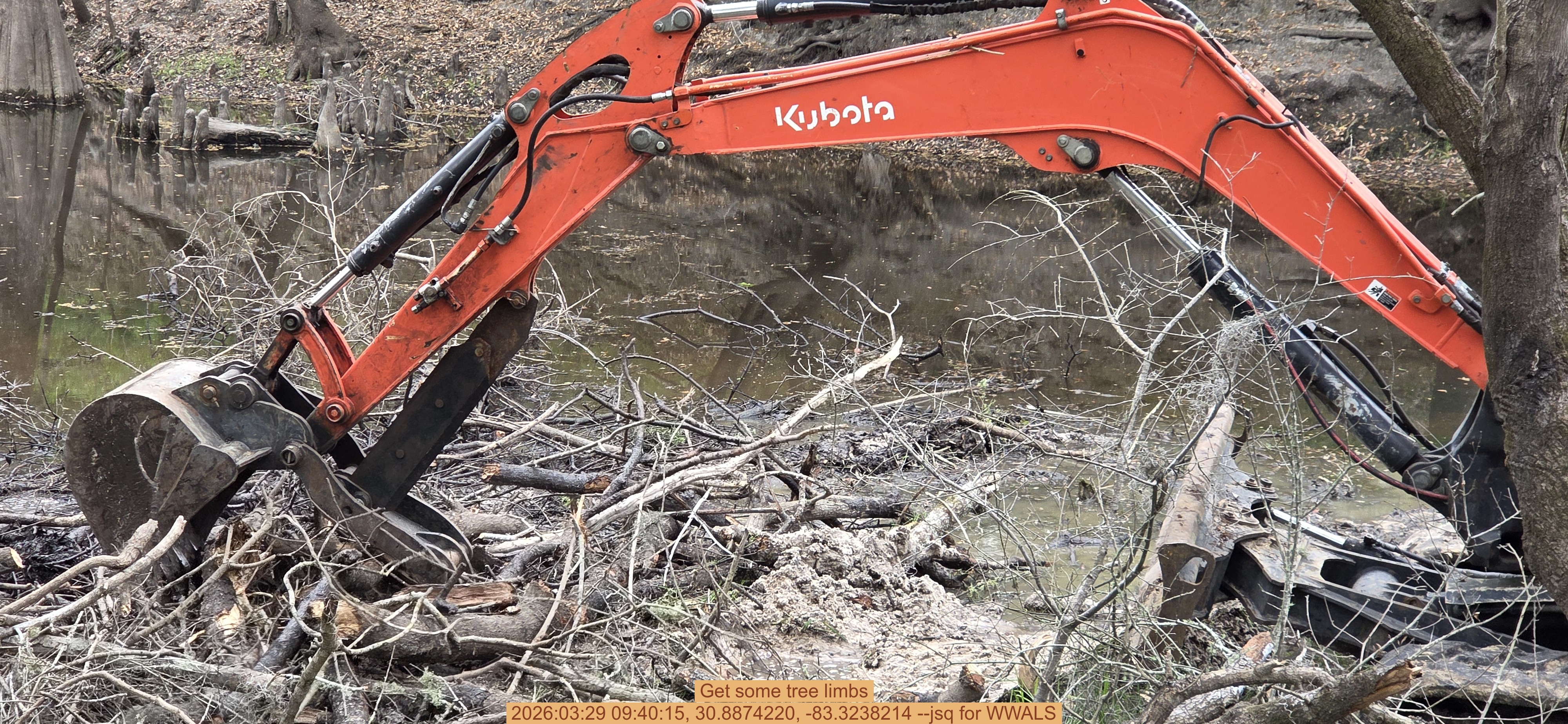 Get some tree limbs, 2026:03:29 09:40:15, 30.8874220, -83.3238214 --jsq for WWALS