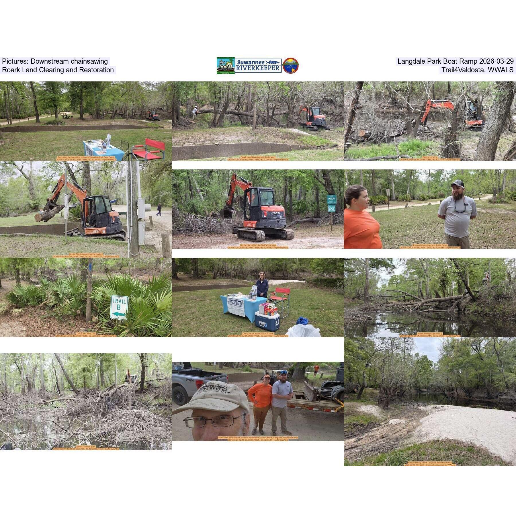 Pictures: Downstream chainsawing, Langdale Park Boat Ramp 2026-03-29, Roark Land Clearing and Restoration, Trail4Valdosta, WWALS
