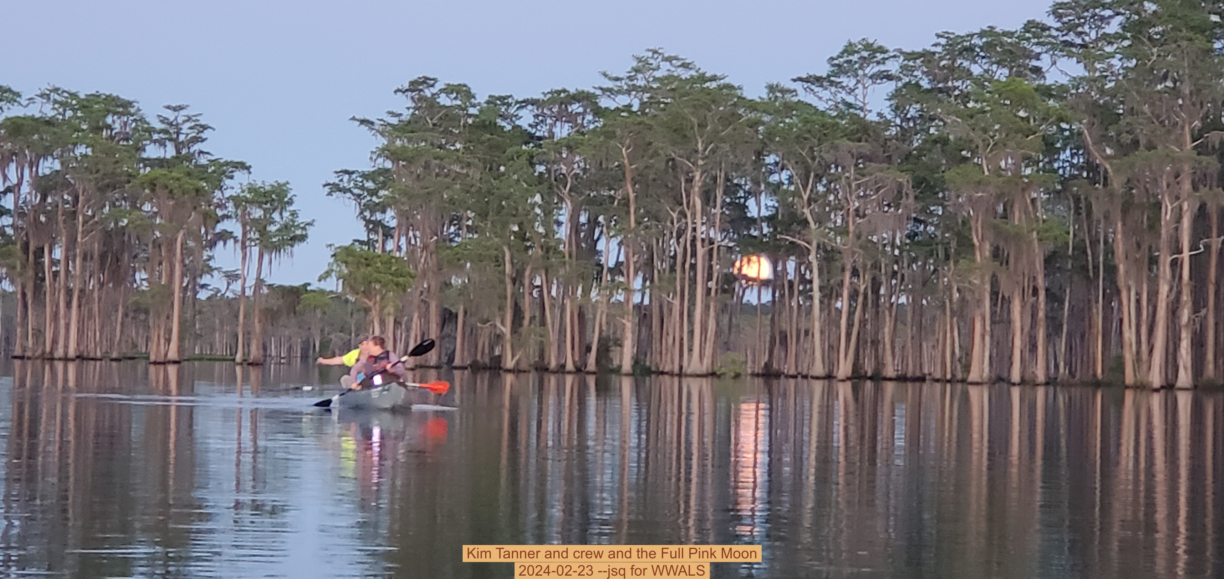Kim Tanner and crew and the Full Pink Moon, 2024-02-23 --jsq for WWALS