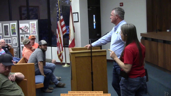 Franklin White Question from the Front