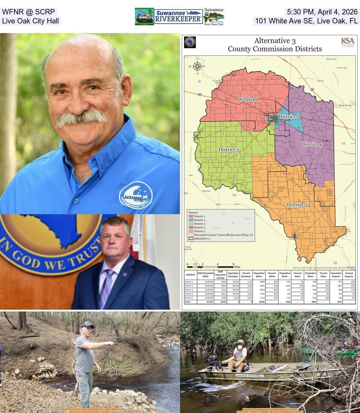 WFNR @ SCRP, 5:30 PM, April 4, 2026, Live Oak City Hall, 101 White Ave SE, Live Oak, FL