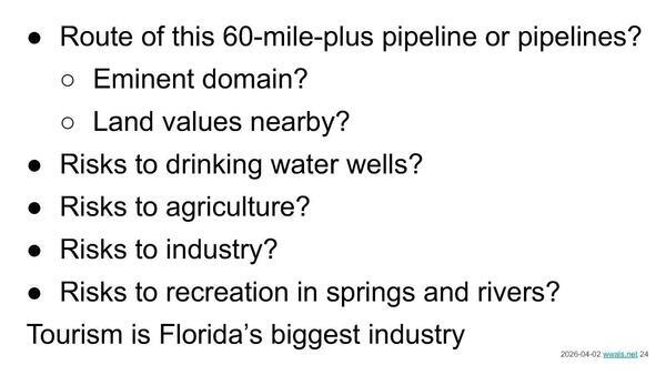 Route of this 60-mile-plus pipeline or pipelines?