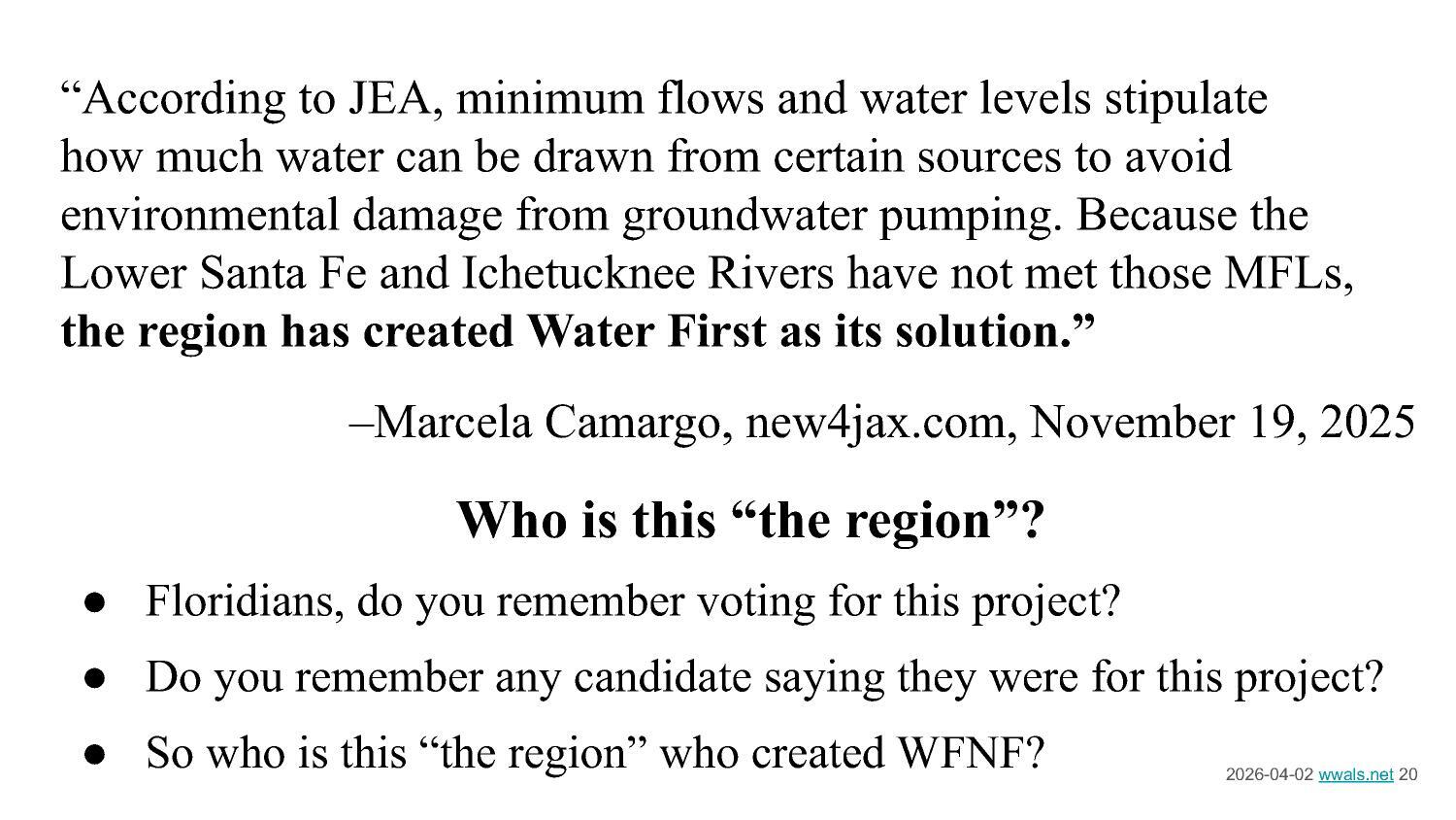 Who is this “the region”?