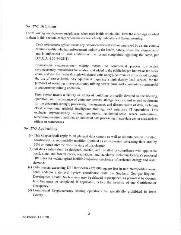 Sec. 27-2. Definitions and Sec. 27-3. Applicability