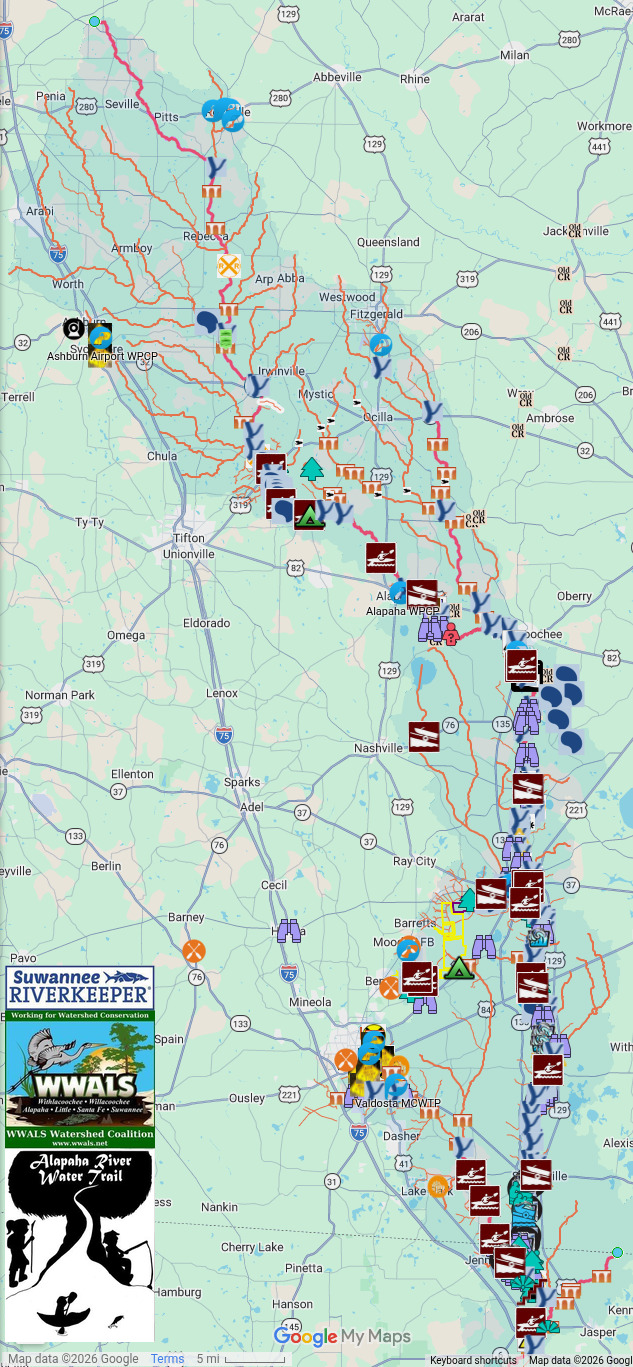 Map: Ponderosa Drive Creek and Alapaha River 2026-06-30 --ARWT