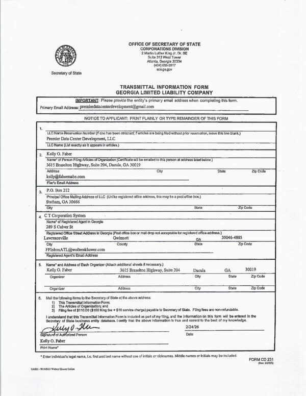 Registered Agent C T Corporation System