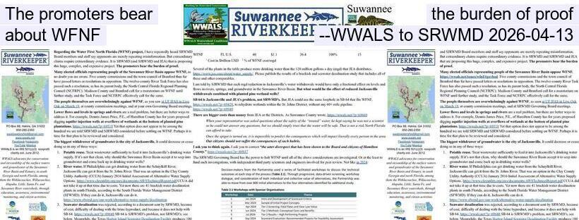 The promoters bear the burden of proof about WFNF --WWALS to SRWMD 2026-04-13