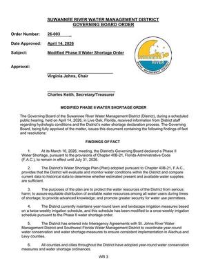 [MODIFIED PHASE II WATER SHORTAGE ORDER]