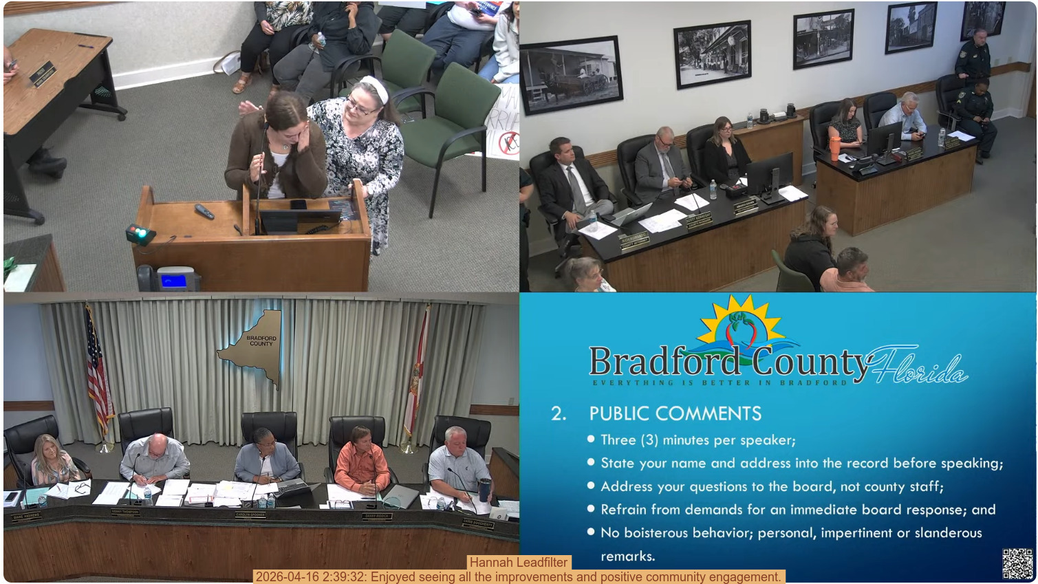 Hannah Leadfilter, 2026-04-16 2:39:32: Enjoyed seeing all the improvements and positive community engagement.