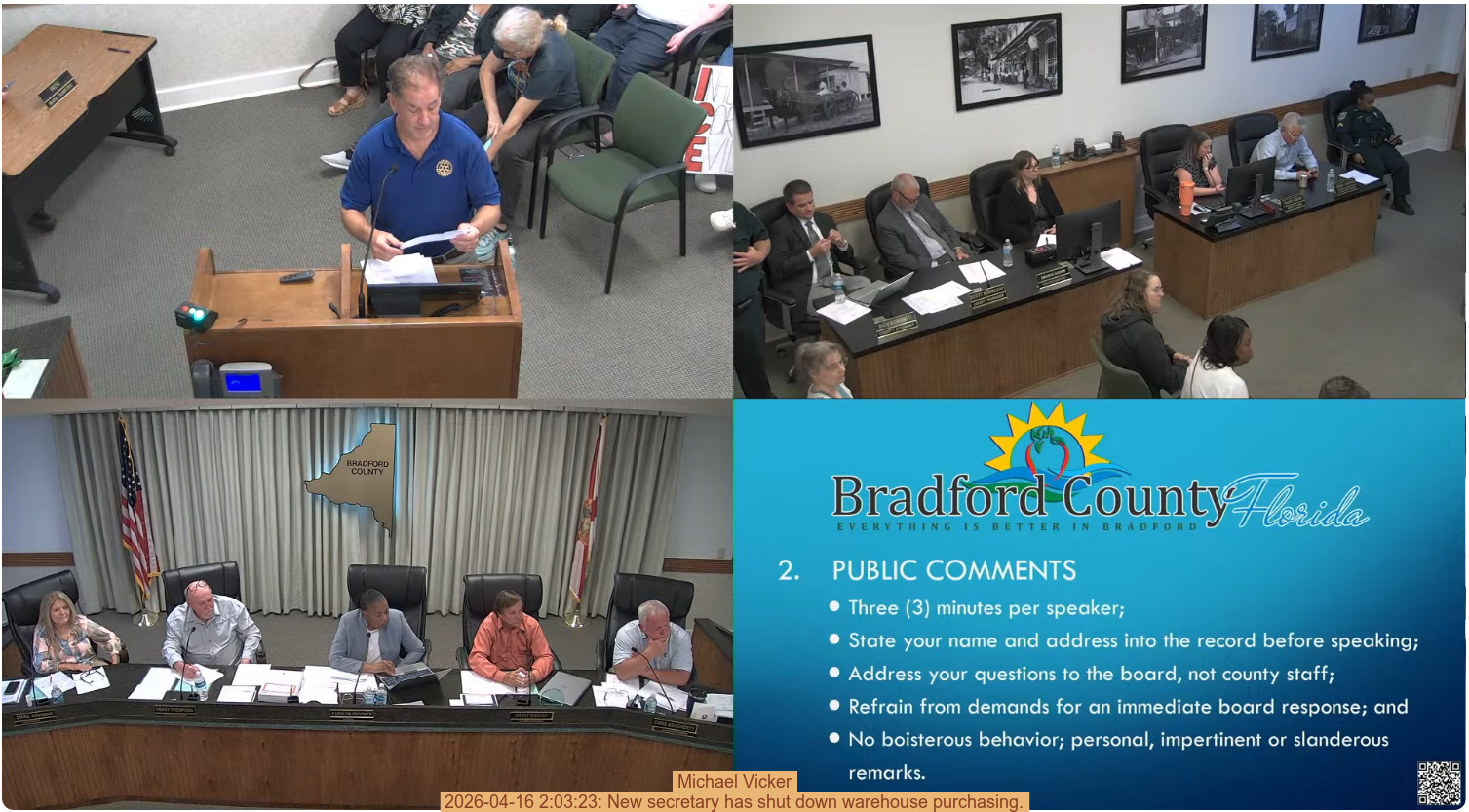 Michael Vicker, 2026-04-16 2:03:23: New secretary has shut down warehouse purchasing.