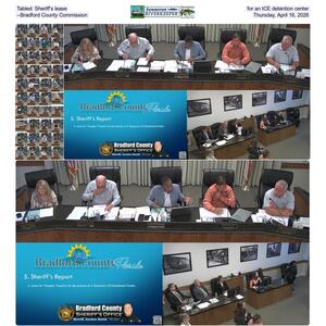 [Tabled: Sheriff's lease, for an ICE detention center, --Bradford County Commission, Thursday, April 16, 2026]