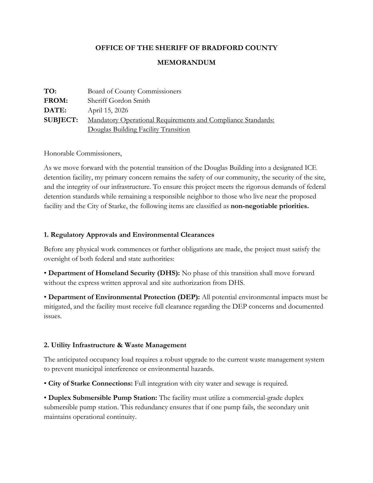 Mandatory Operational Requirements and Compliance Standards, 2026-04-16 --Bradford County, FL, BOCC
