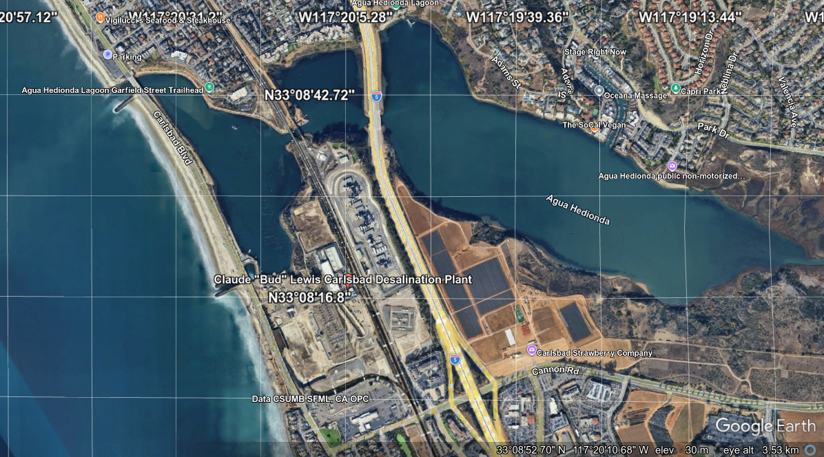 Map: Carlsbad Desalination Plant, 2026-04-19 --Google Earth