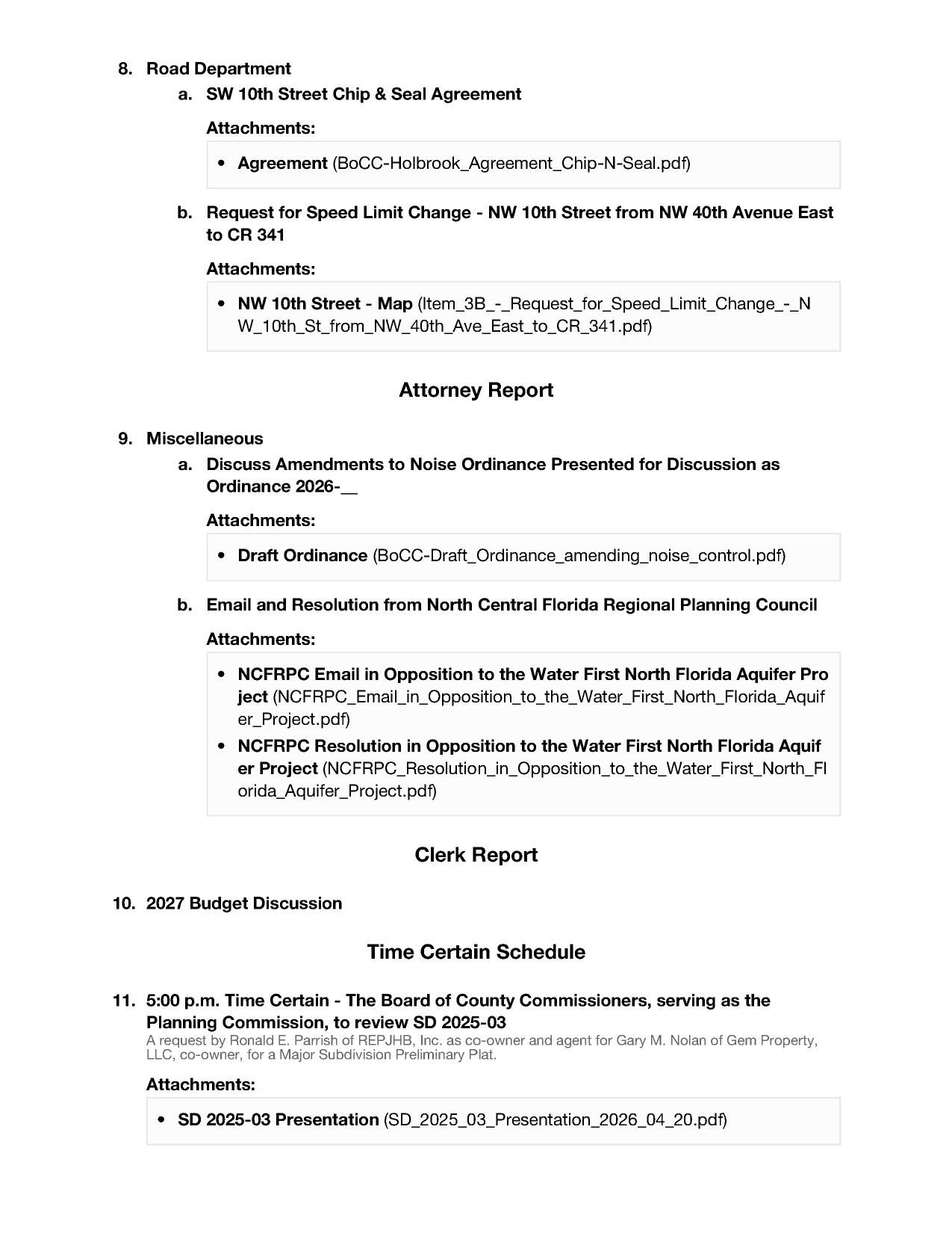 9.b. Email and Resolution from North Central Florida Regional Planning Council