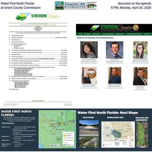 [Water First North Florida discusion on the agenda at Union County Commission, 6 PM, Monday, April 20, 2026]
