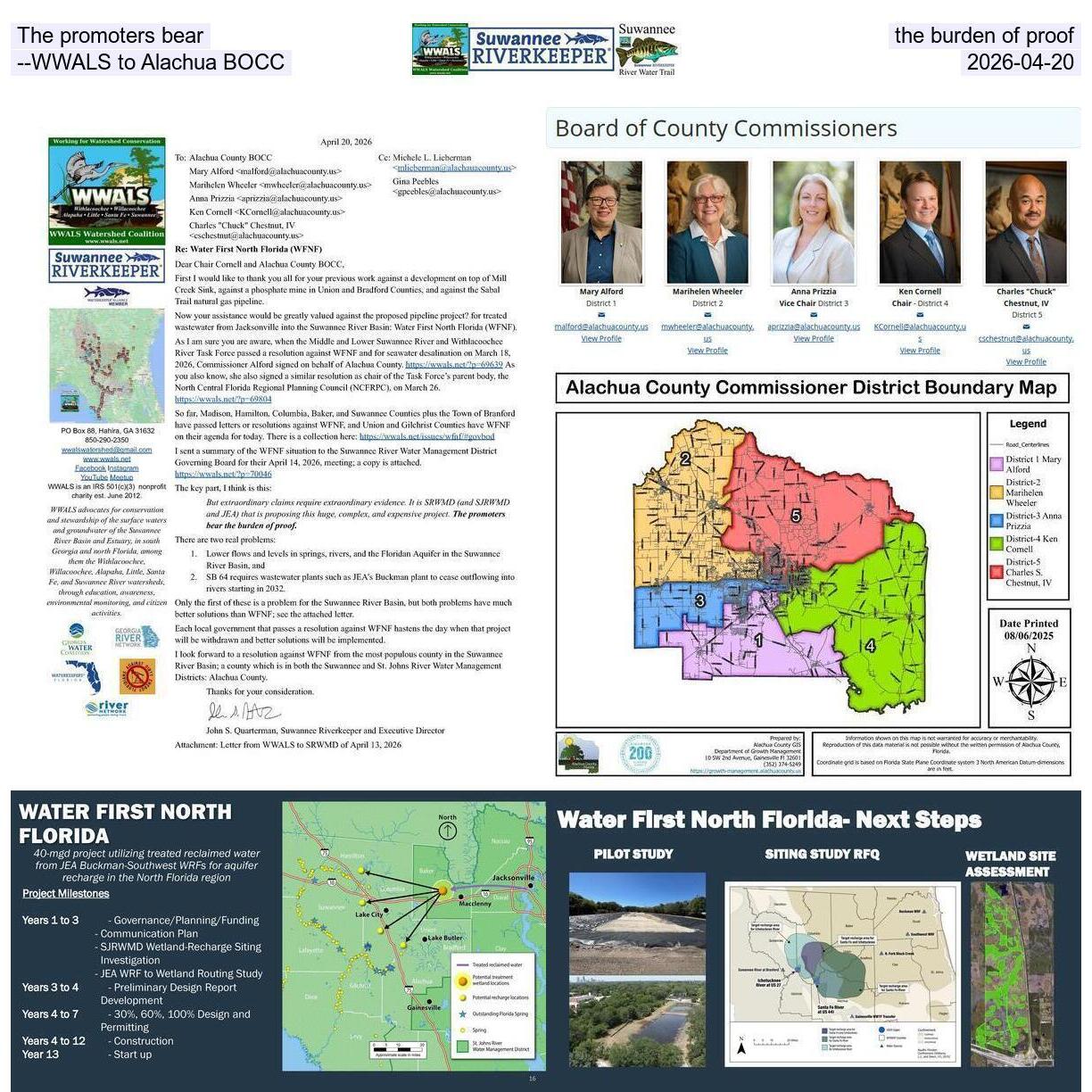 The promoters bear the burden of proof --WWALS to Alachua BOCC, 2026-04-20