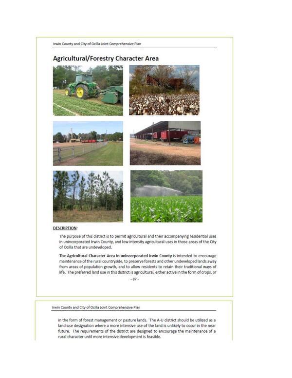 Agricultural/Forestry Character Area, 2024-03-04 Irwin County Comprehensive Plan