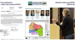 [Two moratoriums: detention centers and WFNF --Hailey Hall to Alachua BOCC, 2026-04-28]