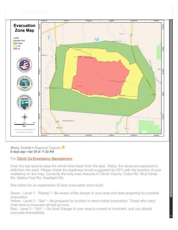 Map: Evacuation Zones, Pineland Road Fire 2026-04-29 --Watch Duty