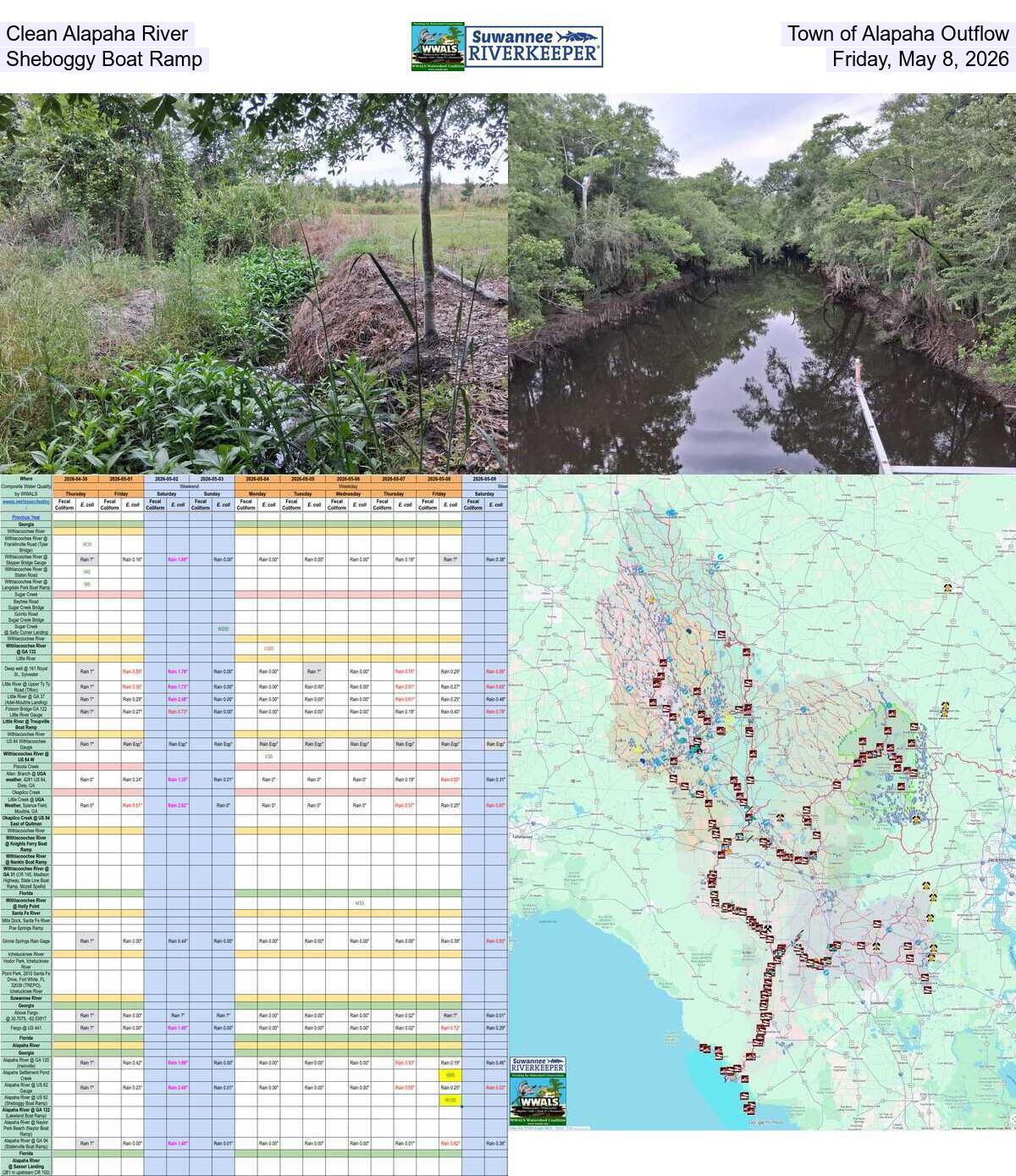 [Clean Alapaha River, Town of Alapaha Outflow, Sheboggy Boat Ramp, Friday, May 8, 2026]