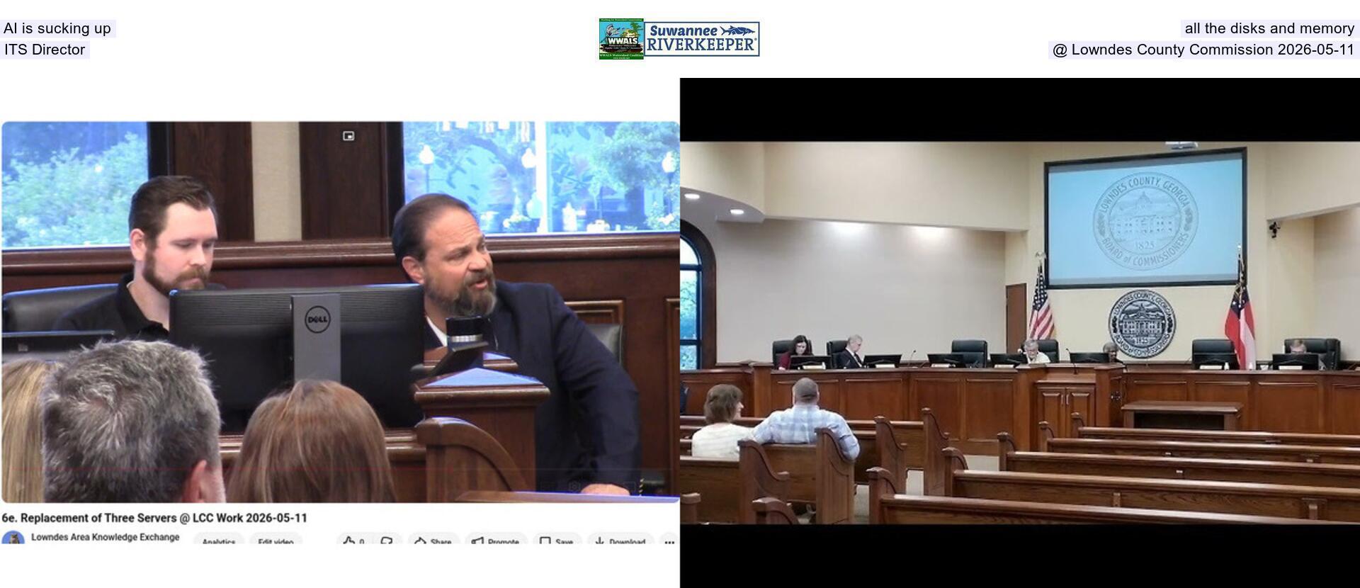 [AI is sucking up all the disks and memory, ITS Director @ Lowndes County Commission 2026-05-11]