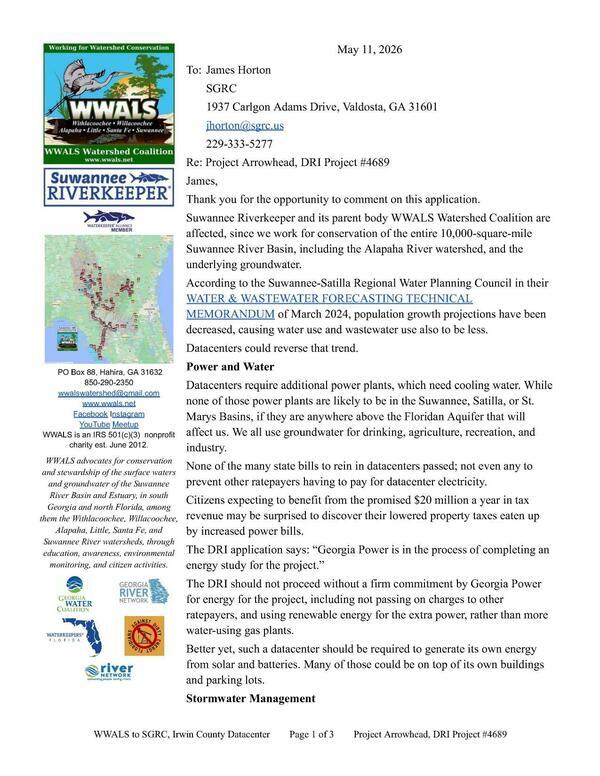 [Water and wastewater use; Power and Water --WWALS]