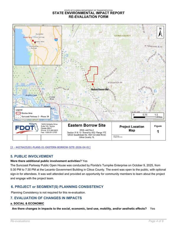 [STATE ENVIRONMENTAL IMPACT REPORT RE-EVALUATION FORM, 2026-05-22 --FDOT]