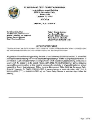 [PLANNING AND DEVELOPMENT COMMISSION AGENDA, 2026-03-05 --Citrus County PDC]