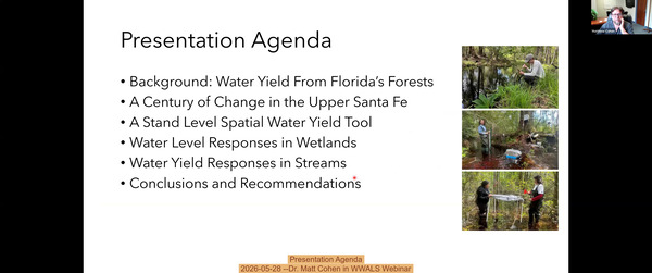Presentation Agenda, 2026-05-28 --Dr. Matt Cohen in WWALS Webinar