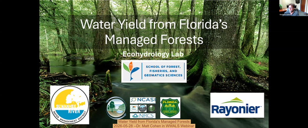 [Water Yield from Florida's Managed Forests, 2026-05-28 --Dr. Matt Cohen in WWALS Webinar]