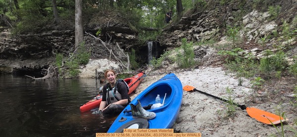 [A dip at Turket Creek Waterfall, 2026:05:30 12:56:58, 30.6044354, -83.0756144 --jsq for WWALS]