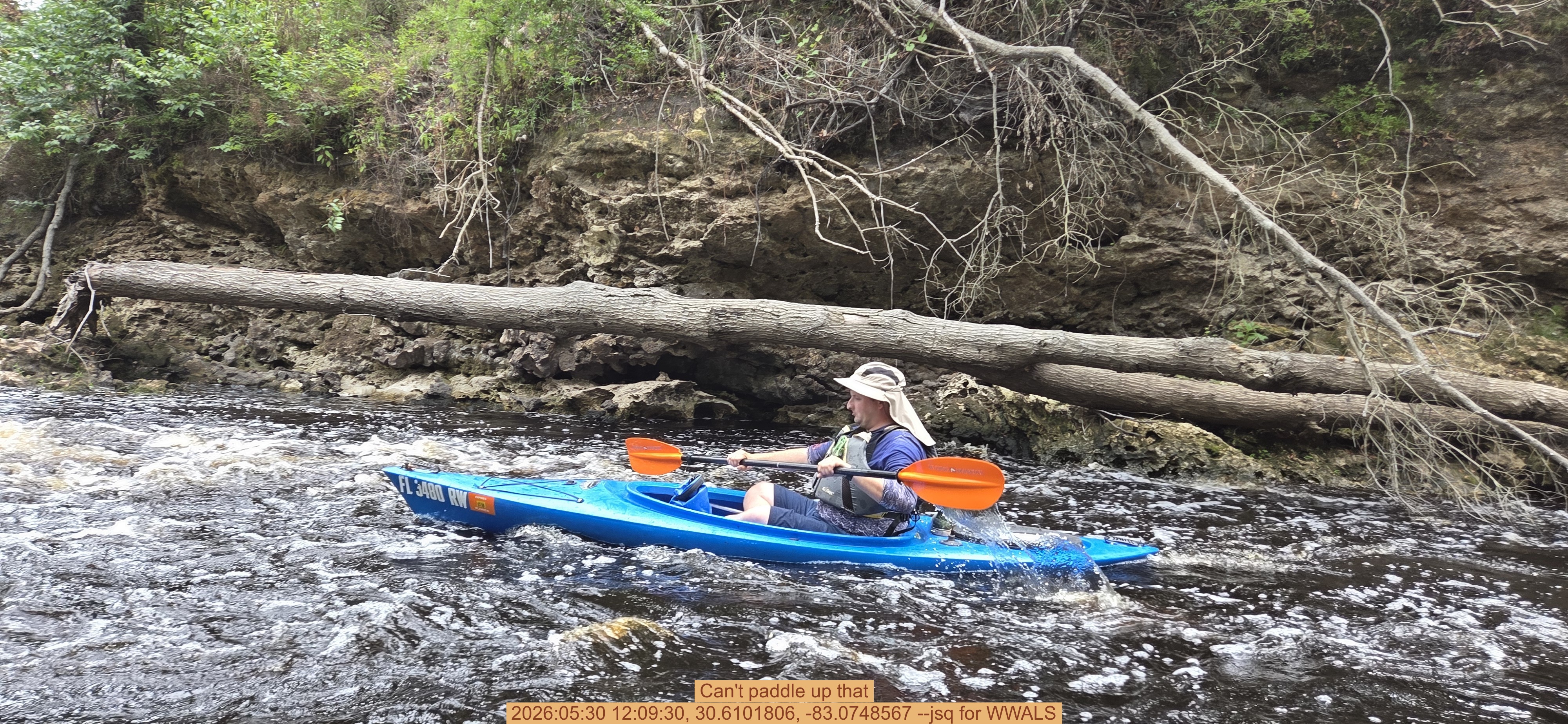Can't paddle up that, 2026:05:30 12:09:30, 30.6101806, -83.0748567 --jsq for WWALS