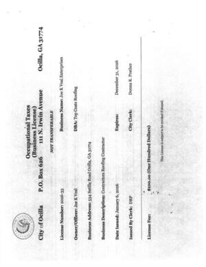 [Occupational License, Top Coats Roofing, 2026-01-26 --Irwin County BOCC]