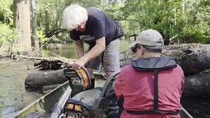 [Movie: Starting the Husqvarna 24-inch chainsaw, 2026:06:07 10:19:53, 30.8531894, -83.3358832 (40M)]