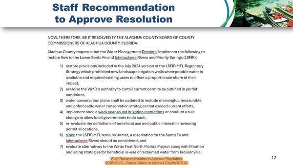 Staff Recommendation to Approve Resolution, 2026-06-09 --Stacie Greco to Alachua County BOCC