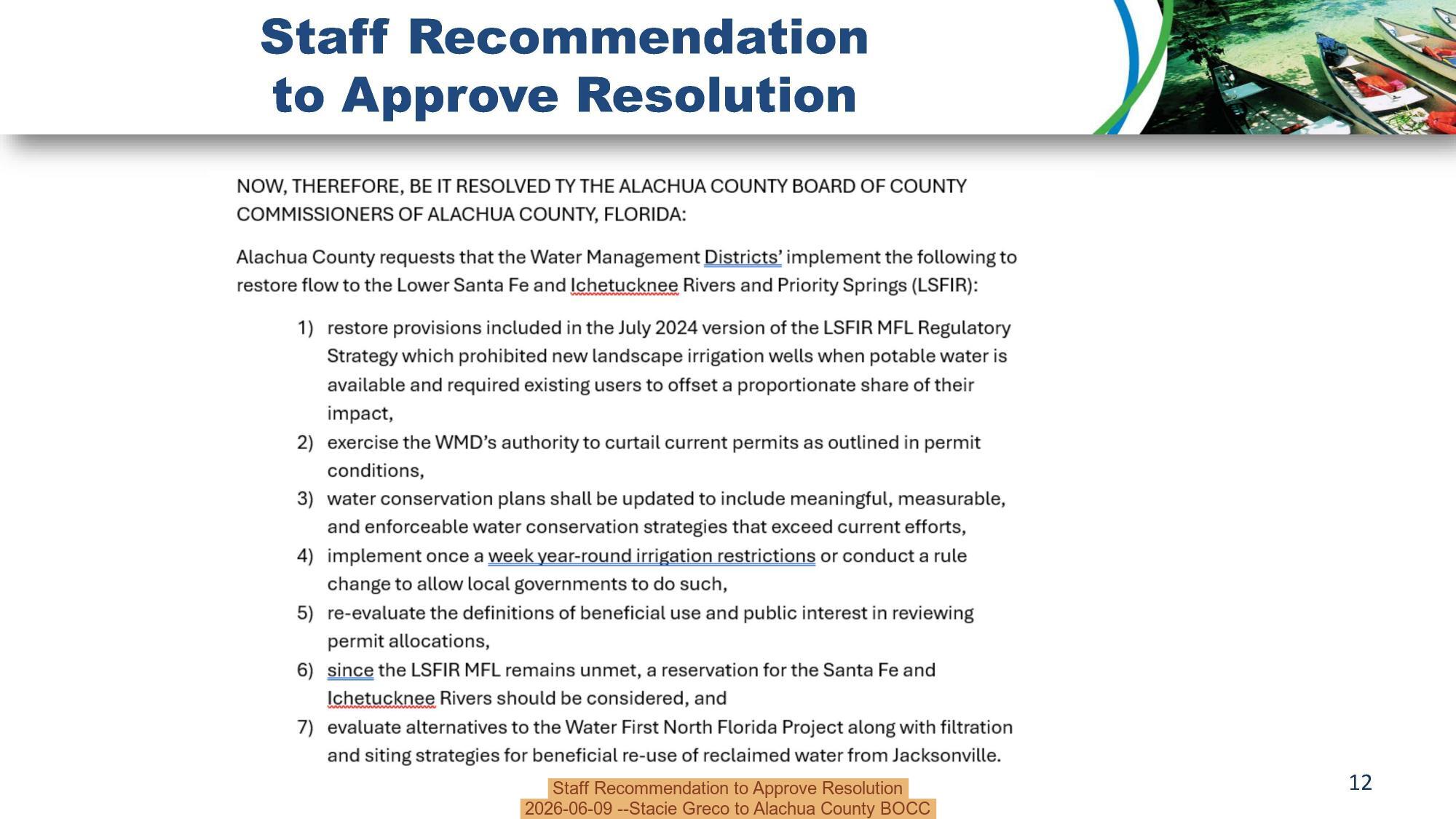 Staff Recommendation to Approve Resolution, 2026-06-09 --Stacie Greco to Alachua County BOCC