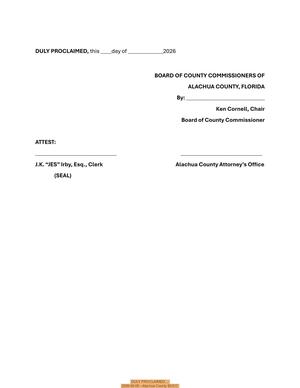 [DULY PROCLAIMED.... 2026-06-09 --Alachua County BOCC]