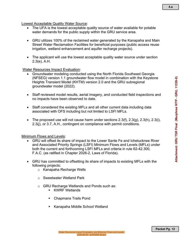 Water Resources Impact Evaluation: and Minimum Flows and Levels:, 2026-06-09 --SJRWMD Board