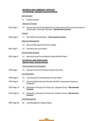 [Page 2, 2026-06-09 --SRWMD Agenda]