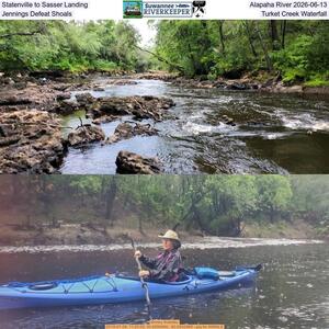 [Statenville to Sasser Landing, Alapaha River 2026-06-13, Jennings Defeat Shoals, Turket Creek Waterfall]