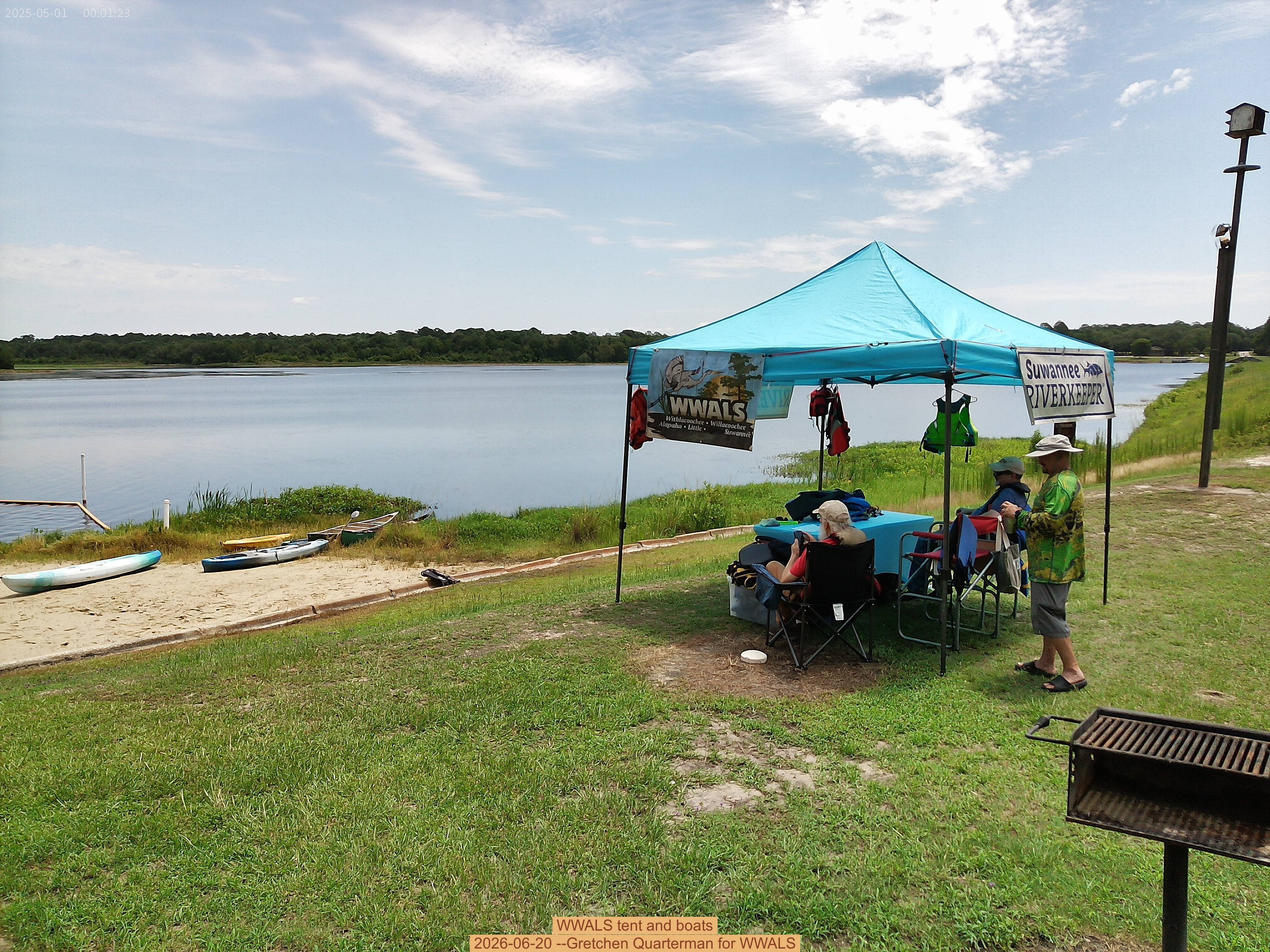 WWALS tent and boats, 2026-06-20 --Gretchen Quarterman for WWALS