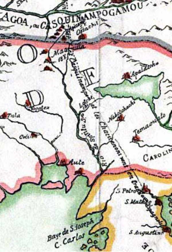 Map: Detail of Detail: Franquelin's map of Louisiana, 1684, 2026-06-26 --Florida Center for Instructional Technology, College of Education, University of South Florida