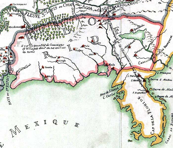 Detail: Franquelin's map of Louisiana, 1684, 2026-06-26 --Florida Center for Instructional Technology, College of Education, University of South Florida