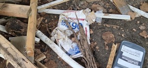[Sheetrock bag under Hagan Bridge, 2026:06:26 11:49:40, 31.0140792, -83.3011446]